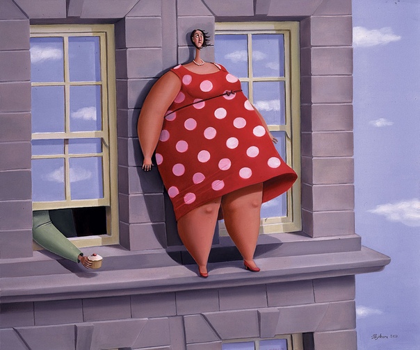 «Полное счастье»: художница Сара Джейн Сзикора Художница Сара Джейн Сзикора (Sarah Jane Sziora) живет и работает в Великобритании. В детстве она страдала от излишней полноты. С возрастом лишний